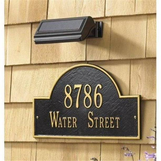 Black Whitehall Products Standard Wall Illuminator Solar Address Lamp